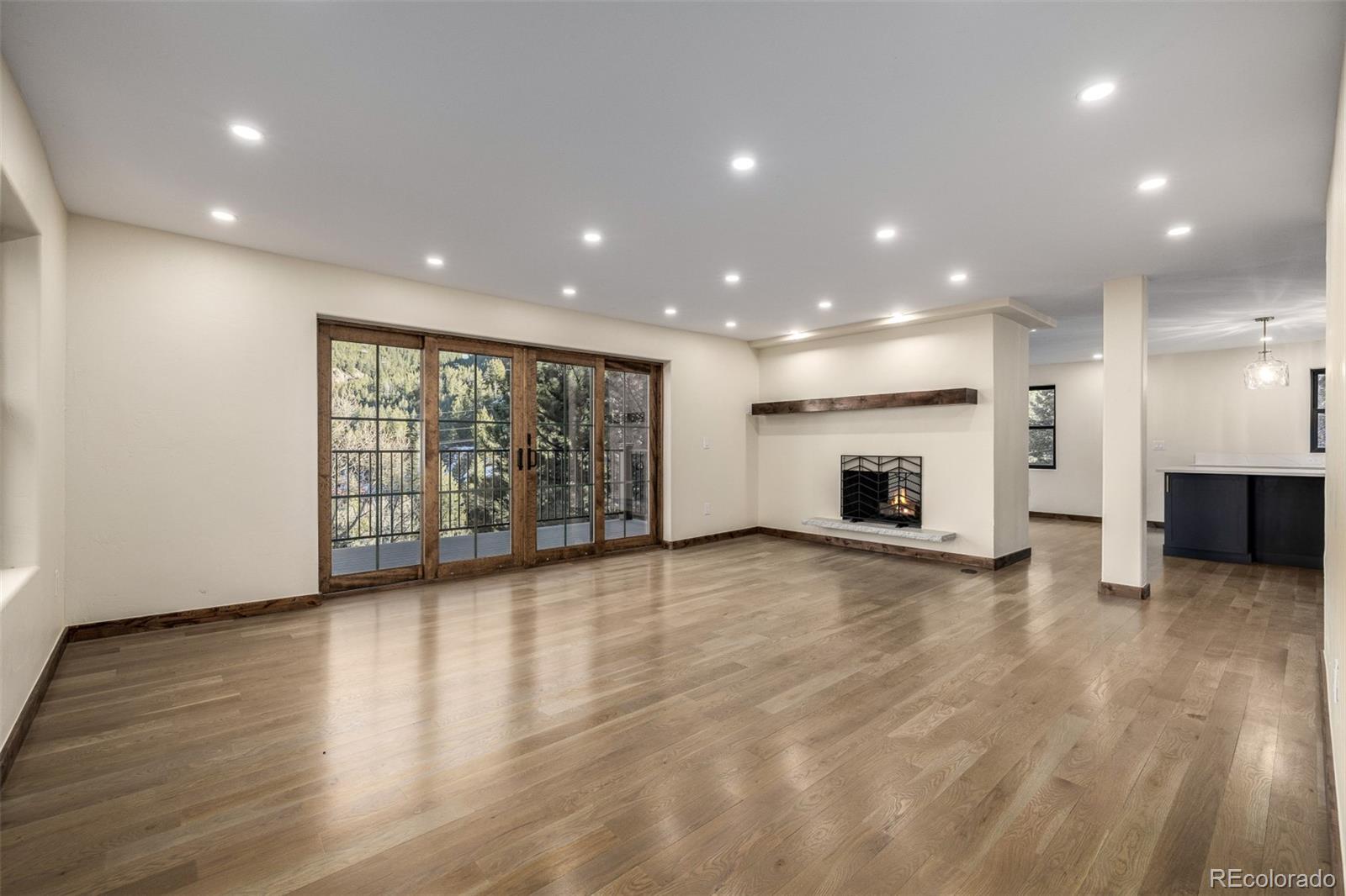 205 Loop Drive Georgetown, CO 80444 - Photo 12 of 49 a view of an empty room with wooden floor and a fireplace