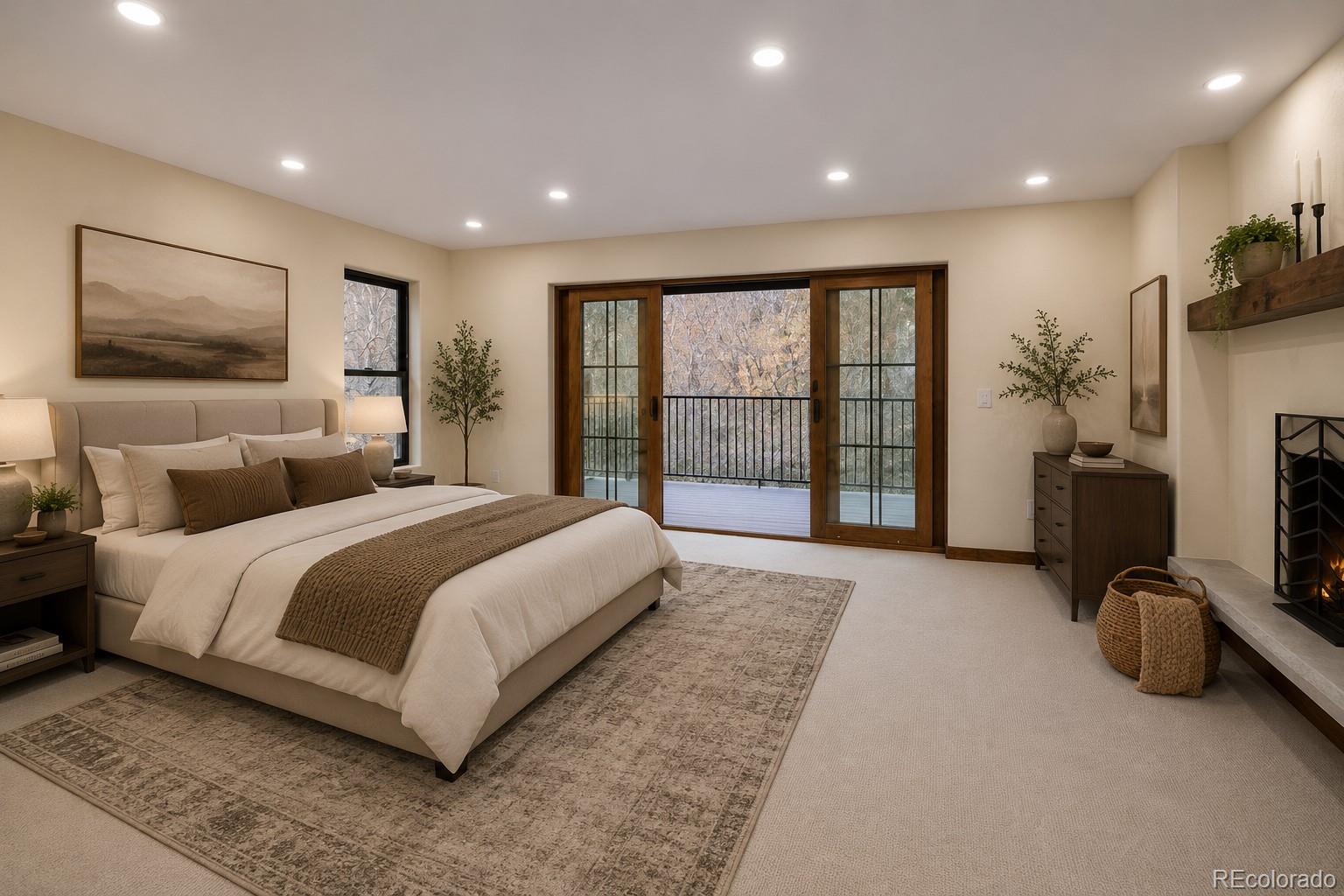 205 Loop Drive Georgetown, CO 80444 - Photo 19 of 49 a spacious bedroom with a large bed and a flat tv screen