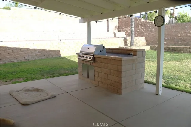 a dining room with furniture and outdoor view