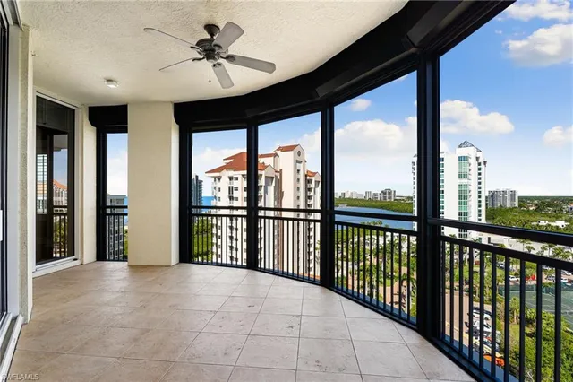 a view of a city from a balcony