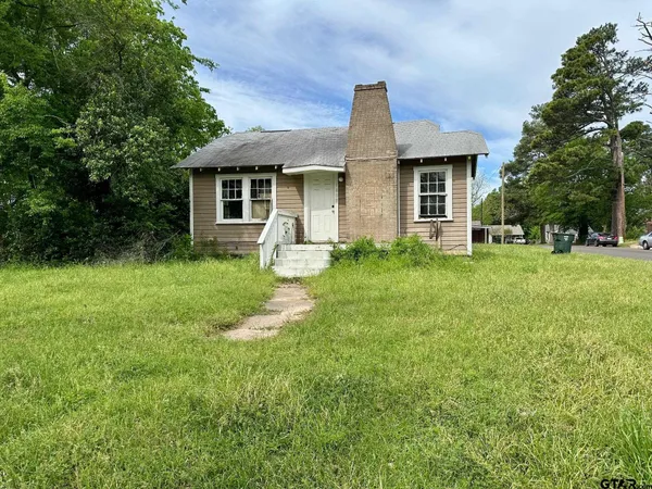 a front view of a house with yard and green space