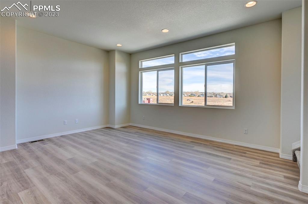 11270 Feliz Way Fountain, CO 80817 - Photo 14 of 42 an empty room with wooden floor and windows