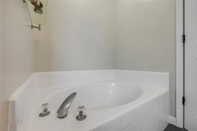 a bathroom with a tub