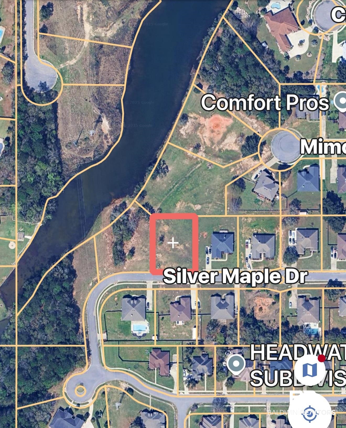 0 Silver Maple Drive Mobile, AL 36619 - Photo 2 of 3 Aerial map of property and surrounding area