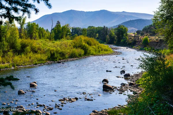 a view of an outdoor space and mountain view