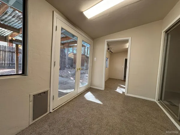 a big room with windows