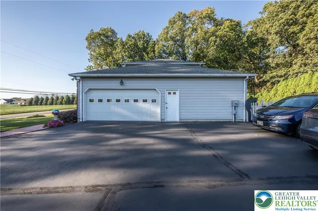 a view of parking area and car parked