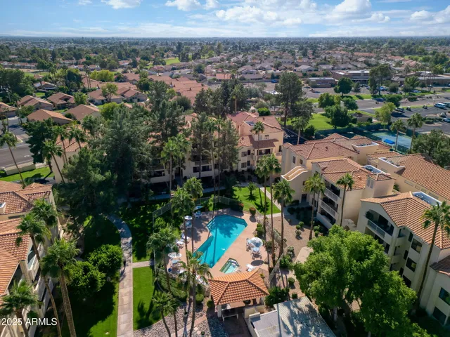 an aerial view of a city