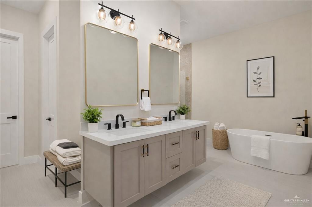 7820 North 38th Street McAllen, TX 78504 - Photo 13 of 31 Full bath with double vanity and a soaking tub