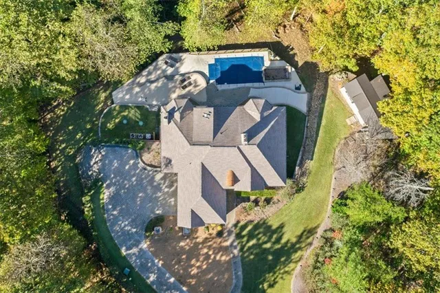 a view of city and green space