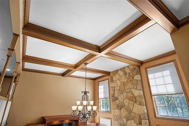 a view of a room with a window