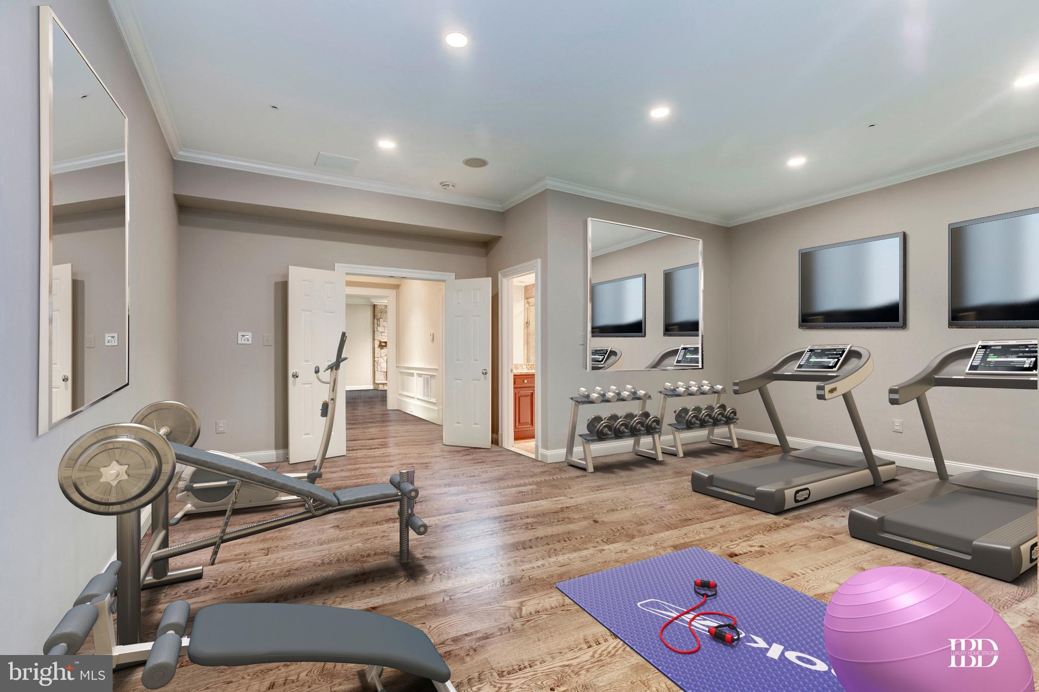 9809 Newhall Road Potomac, MD 20854 - Photo 34 of 37 a view of a room with gym equipment