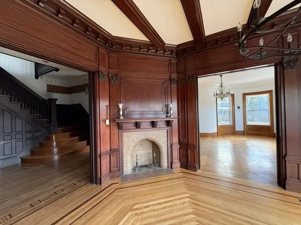 a view of livingroom with furniture and fireplace