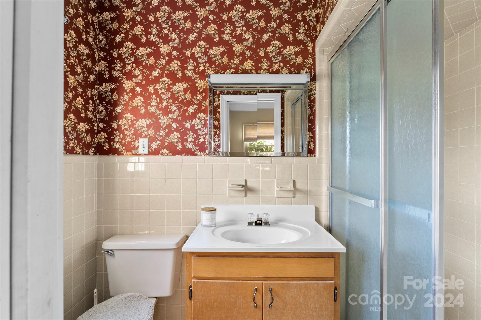 10845 Traphill Road Traphill, NC 28685 - Photo 23 of 48 a bathroom with a sink toilet and mirror