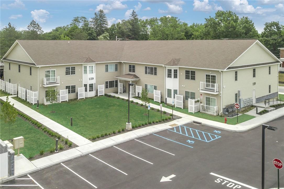 an aerial view of a house