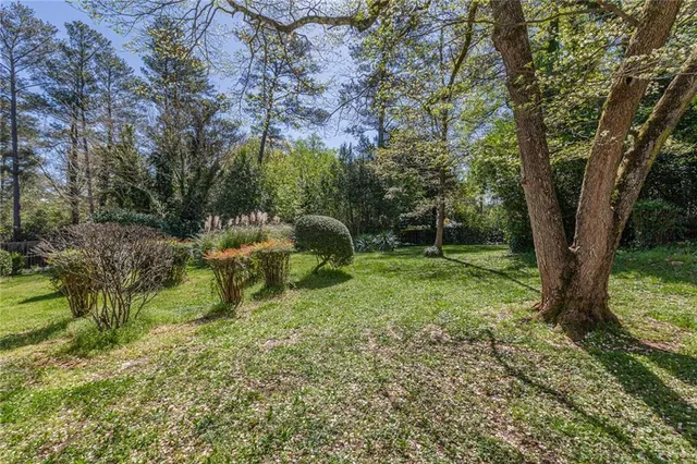 a backyard of a house with lots of green space