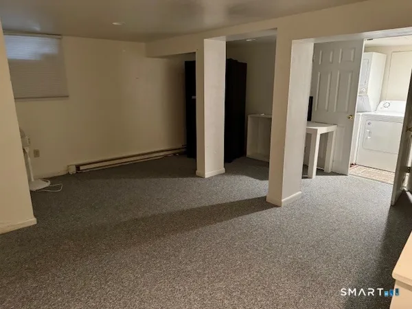 an empty room with closet