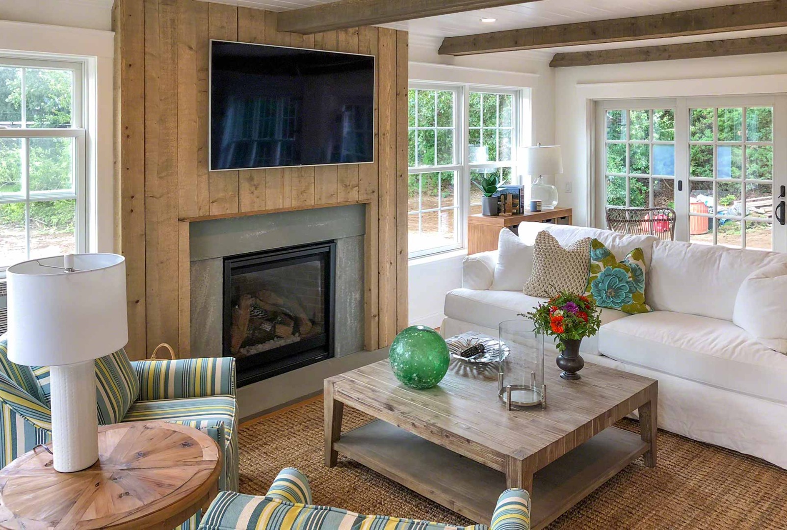 2 Southridge Lane Edgartown, MA 02539 - Photo 3 of 6 a living room with furniture and a fireplace