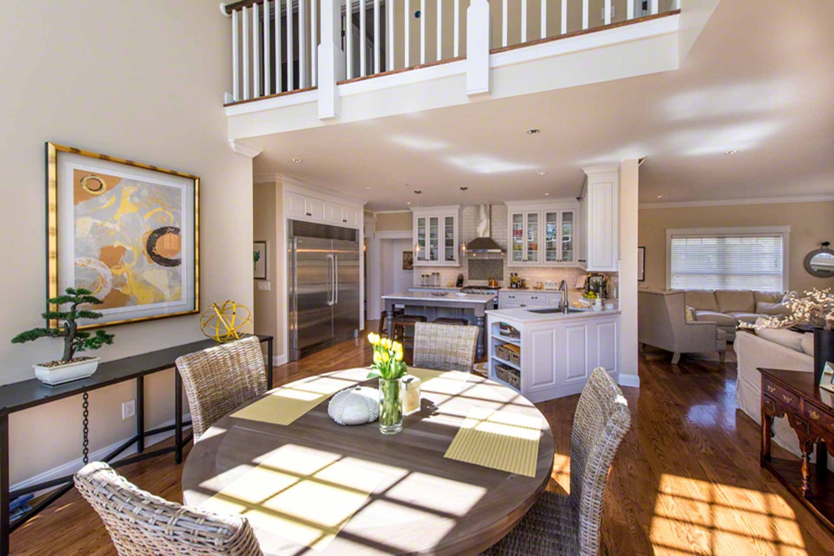 2 Southridge Lane Edgartown, MA 02539 - Photo 6 of 6 a living room with stainless steel appliances furniture a rug and a view of kitchen