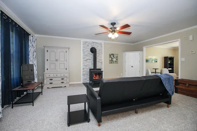 a living room with furniture