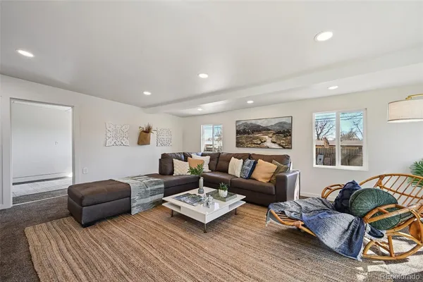 a living room with furniture