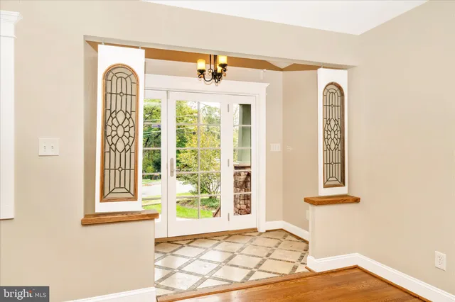 a front view of a house with a front door