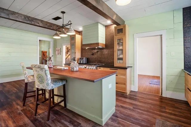 a view of a room with shelves