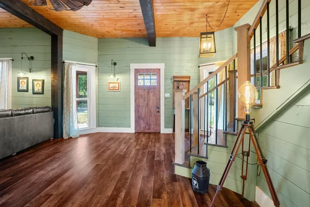 a view of a house with wooden floor