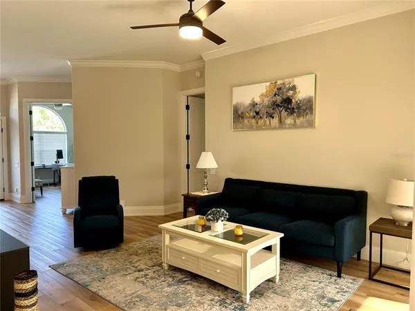 a living room with furniture