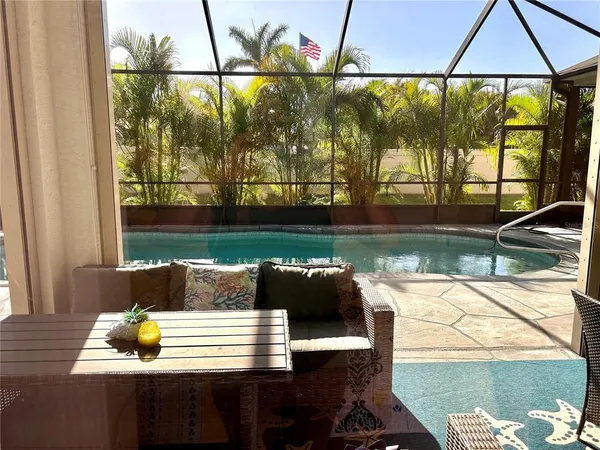 a view of a lake from a dining room