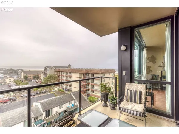a view of balcony with patio
