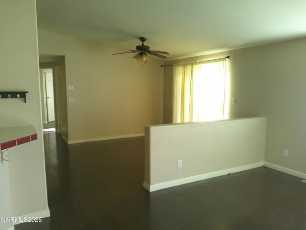 a view of a room with an empty space