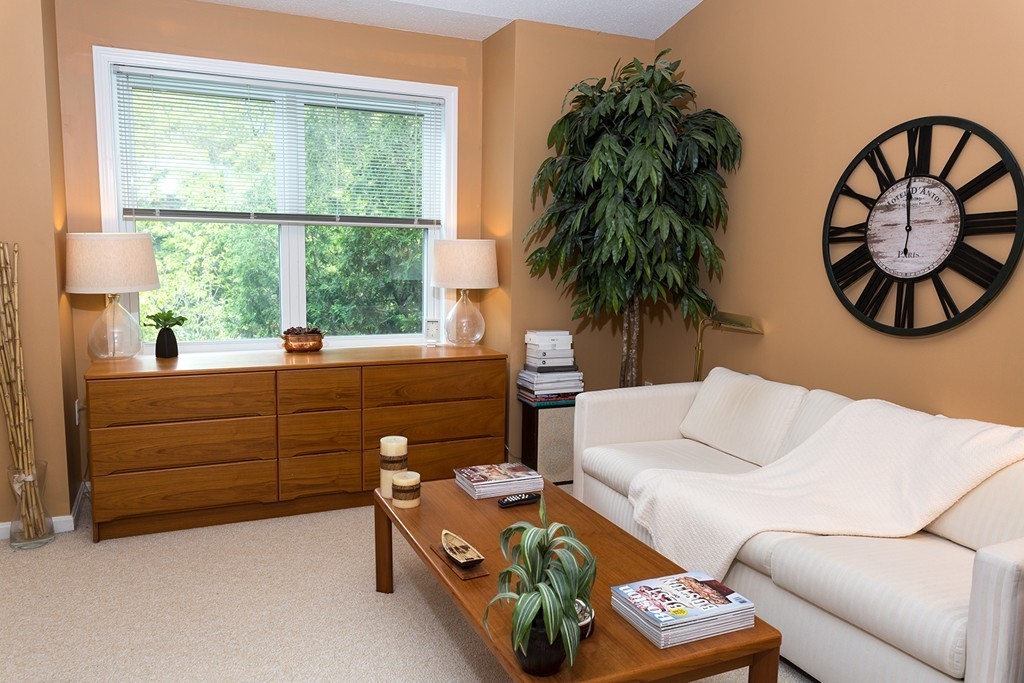335 Bishops Forest Drive, Unit 335 Waltham, MA 02452 - Photo 11 of 21 a living room with furniture and a window
