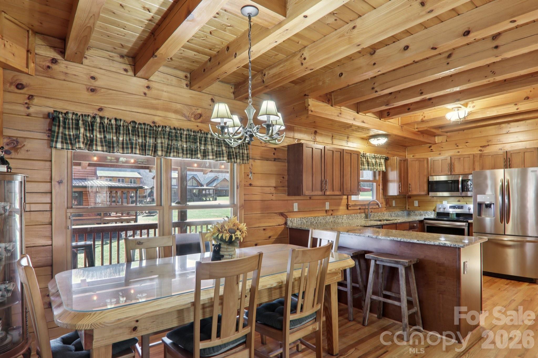 54 Meandering Way Maggie Valley, NC 28751 - Photo 10 of 47 a view of a dining room with furniture window and outside view