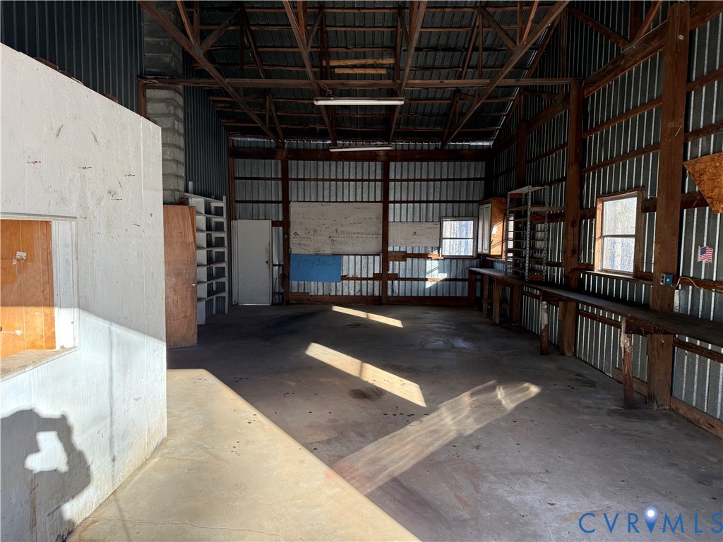 360 Clinton Road Cumberland, VA 23040 - Photo 11 of 33 Miscellaneous room with metal wall and a high ceil