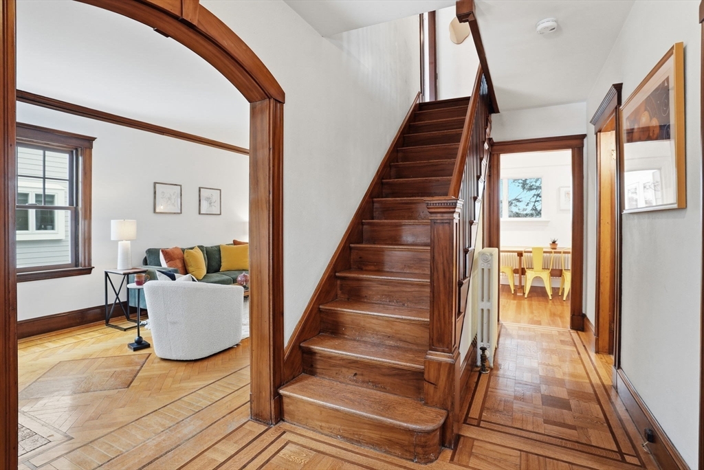 30 York Terrace Brookline, MA 02446 - Photo 5 of 39 a view of entryway and hall with wooden floor