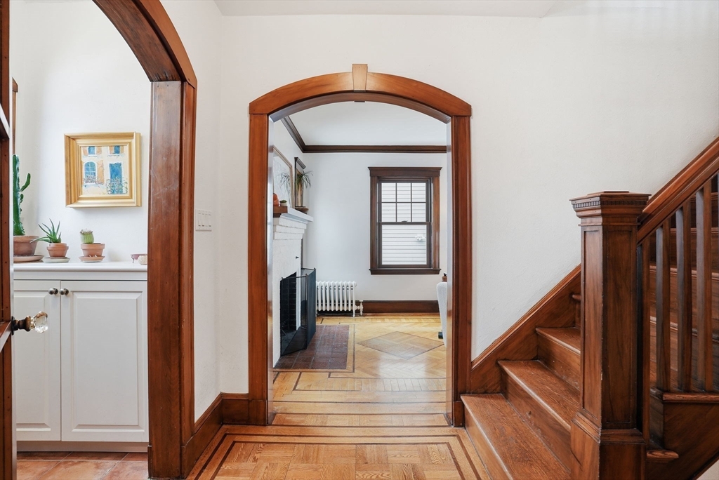 30 York Terrace Brookline, MA 02446 - Photo 6 of 39 a view of entryway and hall with wooden floor