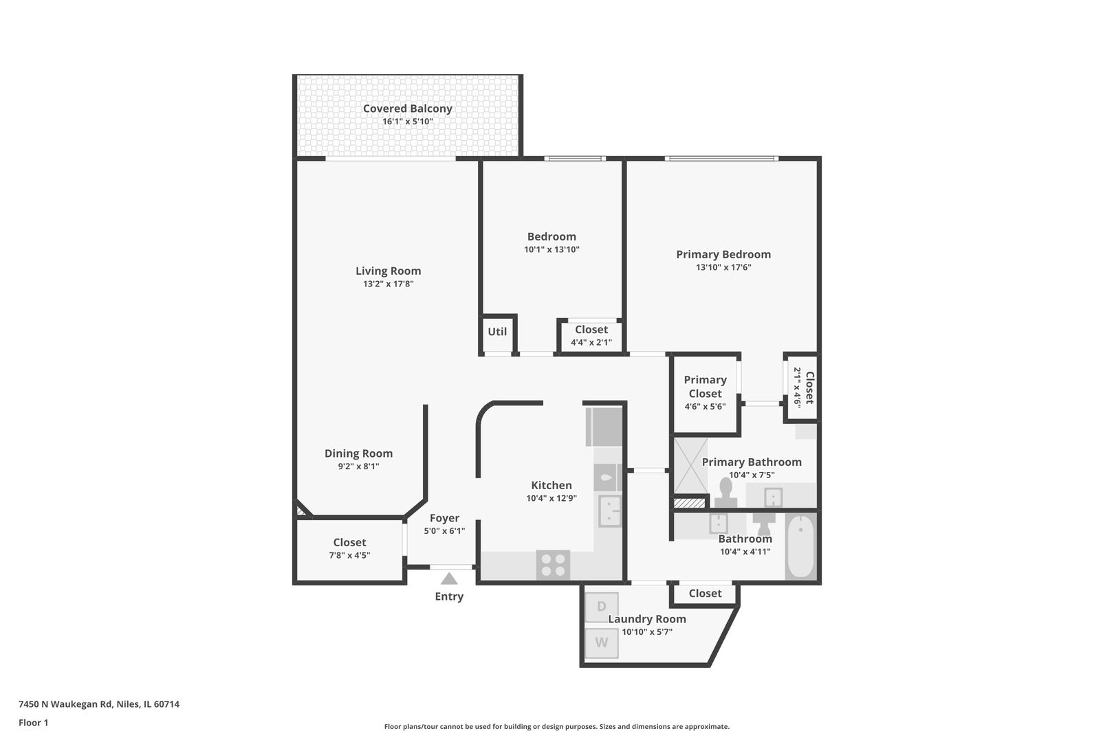 7450 North Waukegan Road, Unit 505 Niles, IL 60714 - Photo 30 of 30 a picture of a floor plan