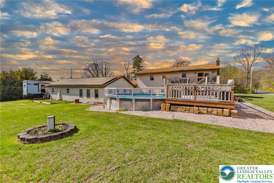1040 Stagecoach Road West Lehighton, PA 18235 - Photo 56 of 78 Rear view of home, pool and deck