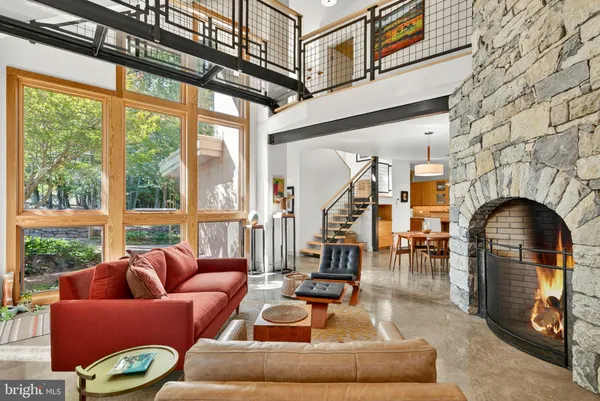 a view of balcony with furniture
