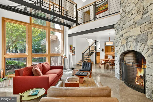 a view of balcony with furniture