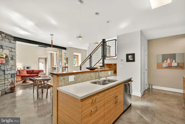 a bathroom with a shower and a toilet