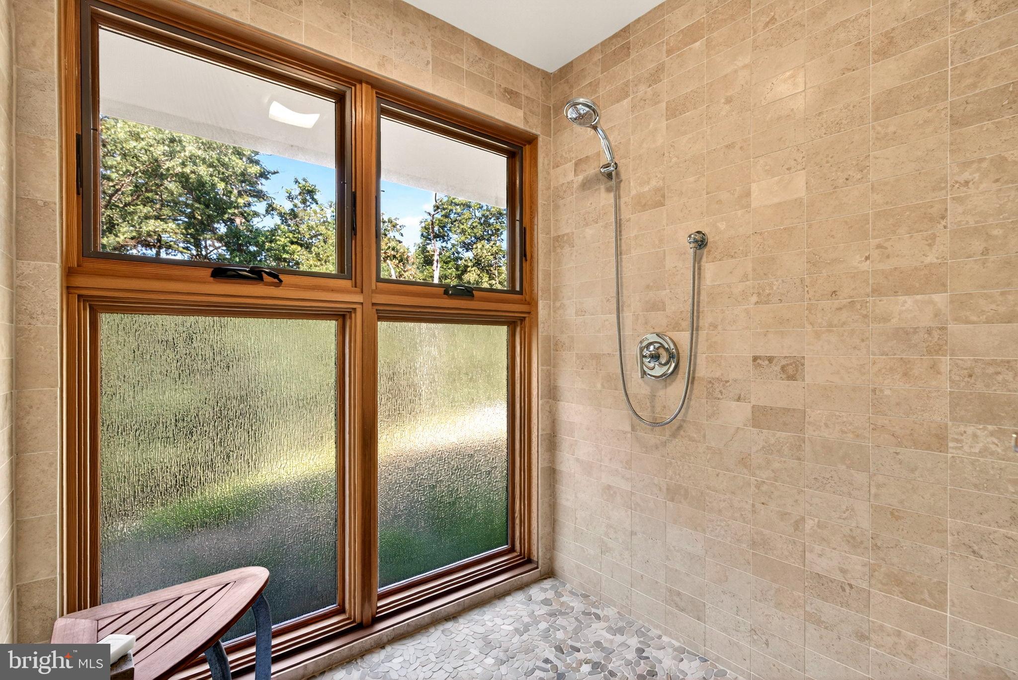 79 Marigold Way Gerrardstown, WV 25420 - Photo 91 of 140 a bathroom with a glass shower door and a window