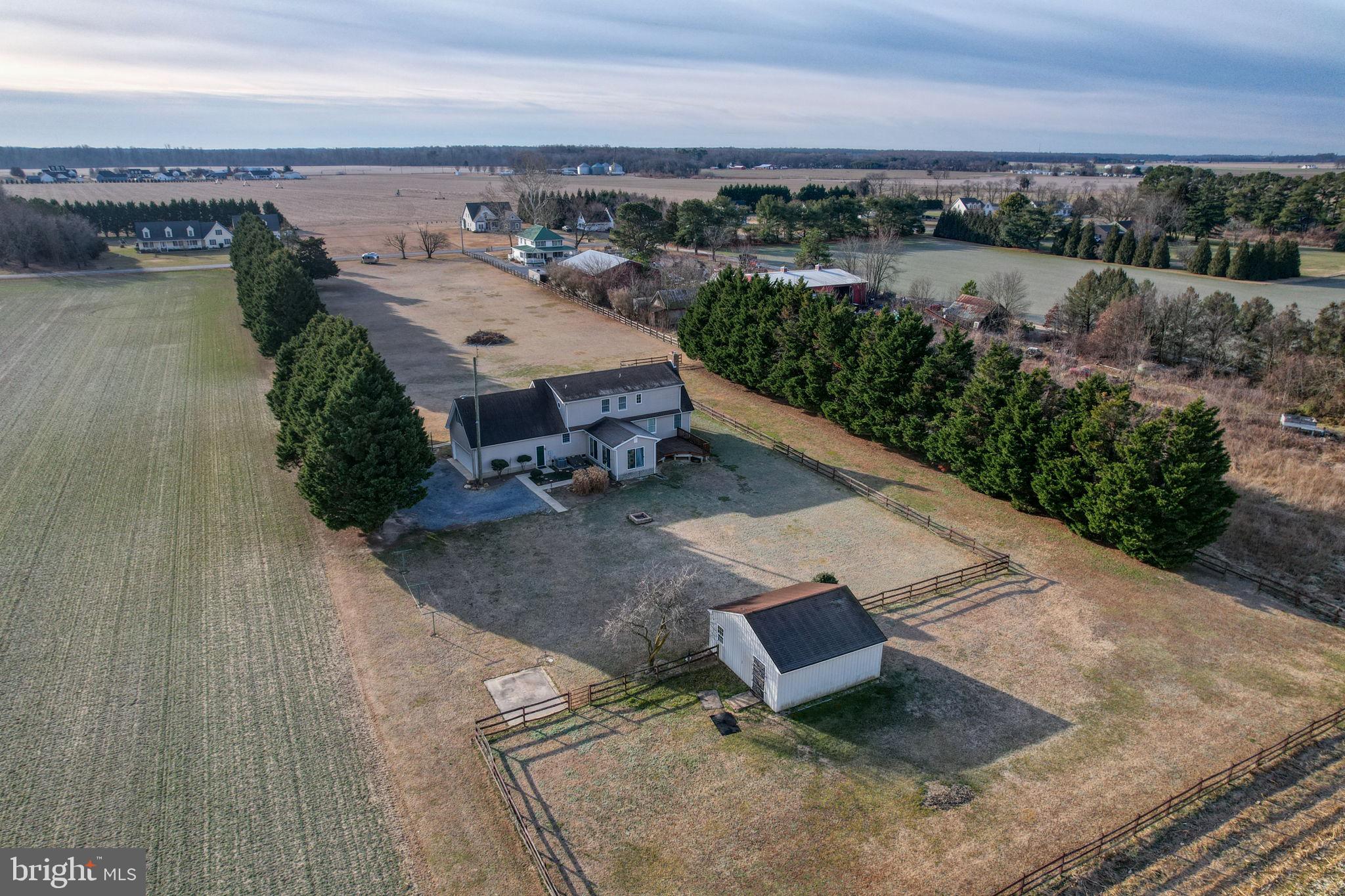 4059 Paradise Alley Road Felton, DE 19943 - Photo 7 of 60 Rear aerial-Barn, stall, fenced area