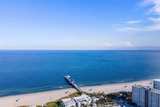 a view of a room with an ocean view