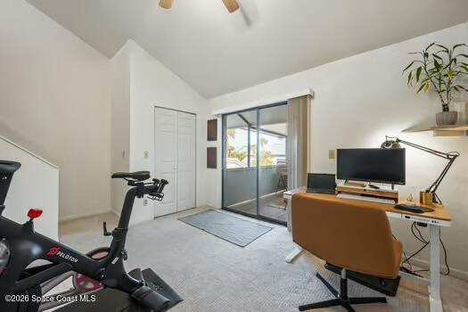 33 Cove Road Melbourne Beach, FL 32951 - Photo 20 of 34 a view of a workspace with furniture and a window