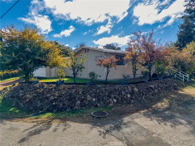 a view of a backyard