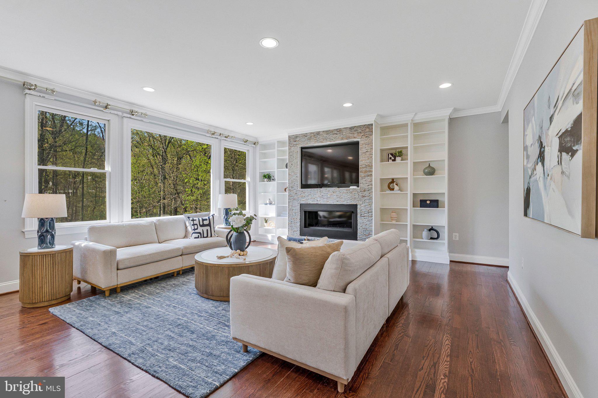 8611 Brook Road McLean, VA 22102 - Photo 32 of 104 Family room with linear fireplace