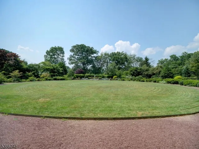 a view of a building with a garden