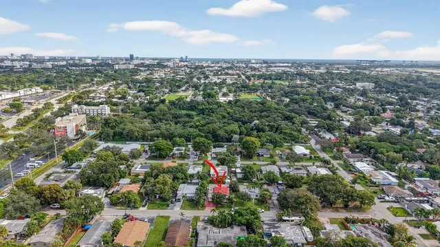 an aerial view of a city